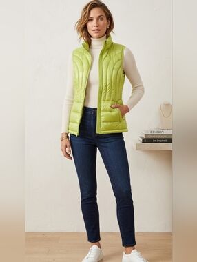 be inspired Lime Green Quilted Puffer Vest